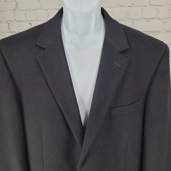 T. Harris Black Cashmere Silk Wool 2 Button Vented Notch Blazer Sport Coat 42R - Picture 7 of 14
